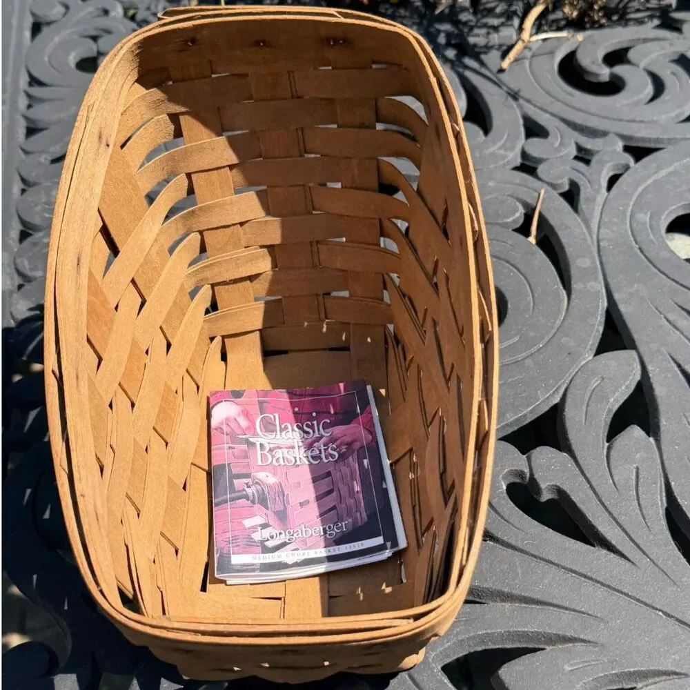 Vintage Longaberger 1984 Slanted Vegetable Basket Angled Sleigh Wood Booklet